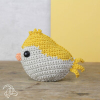 Set de ganchillo Amigurumi "Pájaro Amarillo" con hilo de algodón y material de relleno, 10cm, hc-40ck072