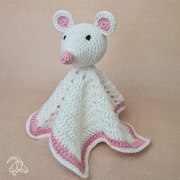 Kit de crochet amigurumi "Doudou souris" avec fil de coton et mètre de remplissage, diam. 28 cm, hc-40mb091