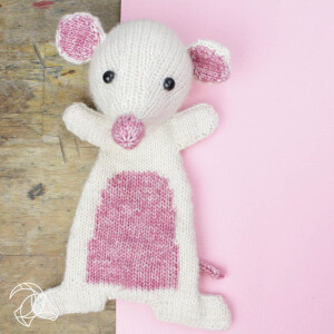 Set de tricotado amigurumi "Yfke Mouse" hilo de algodón con relleno metálico, 23cm, hc-41ck04