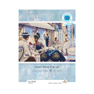 RTO counted cross stitch kit "Pleasant Evening in the Cafe", 30,5x20cm, DIY
