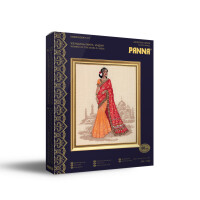 Набор для вышивания крестом Panna "Золотая серия "Женщины мира. Индия", счетная схема, 28,5x34 см.