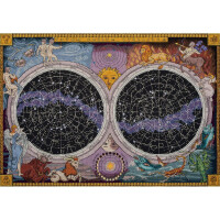 Set di punti croce Panna "Mappa del cielo notturno serie oro", schema a contare, 67x47,5cm
