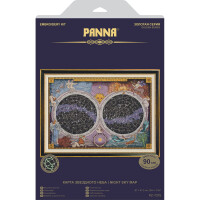 Panna Набор для вышивания крестом "Золотая серия Карта ночного неба", счетная схема, 67x47,5см
