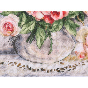 Panna counted cross stitch kit "Golden Series Bouquet of Roses", 27x23cm, DIY