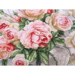 Panna counted cross stitch kit "Golden Series Bouquet of Roses", 27x23cm, DIY