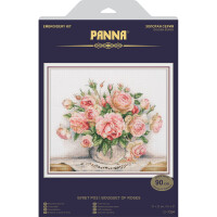 Panna Набор для вышивания крестом "Золотая серия Букет роз", счетная схема, 27x23 см
