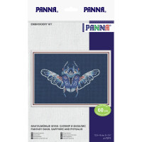 Panna Point de Croix Set "Coccinelle Fantaisie, Saphir et Physalis", modèle à compter, 12,5x9cm