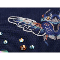 Panna counted cross stitch kit "Fantasy bugs, Sapphire and Physalis", 12,5x9cm, DIY