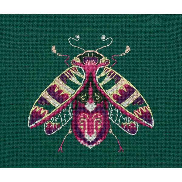 Panna Набор для вышивания крестом "Фантазийный жук, аметист и мята", счетная схема, 12,5x12см