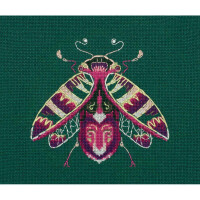 Panna counted cross stitch kit "Fantasy bugs, Amethyst and Mint", 12,5x12cm, DIY