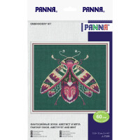 Panna Набор для вышивания крестом "Фантазийный жук, аметист и мята", счетная схема, 12,5x12см