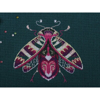Panna counted cross stitch kit "Fantasy bugs, Amethyst and Mint", 12,5x12cm, DIY