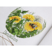 Klart counted cross stitch kit "Flower Compliments, Dandelions", 15x14,5cm, DIY