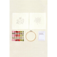 DMC stamped Mindful Making Stitch Kit "Blissful Blooms" set of 2 Designs with hoop, DIY