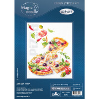 Magic Needle Zweigart Edizione Set punto croce "Pizza", schema per il conteggio, 23x27cm