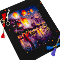 Magic Needle Набор для вышивания крестом "Небесные фонарики", счетная схема, 20x27 см