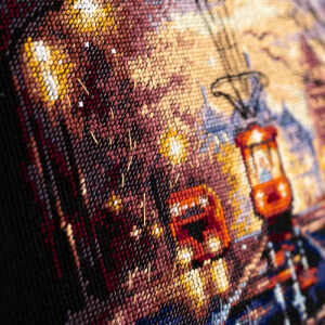 Magic Needle Набор для вышивания крестом "Трамвай в ночи", счетная схема, 27х20 см