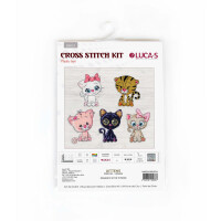 Luca-S Set per punto croce "Set di giocattoli gattini 5 pezzi", schema per il conteggio, ca. 8x10cm