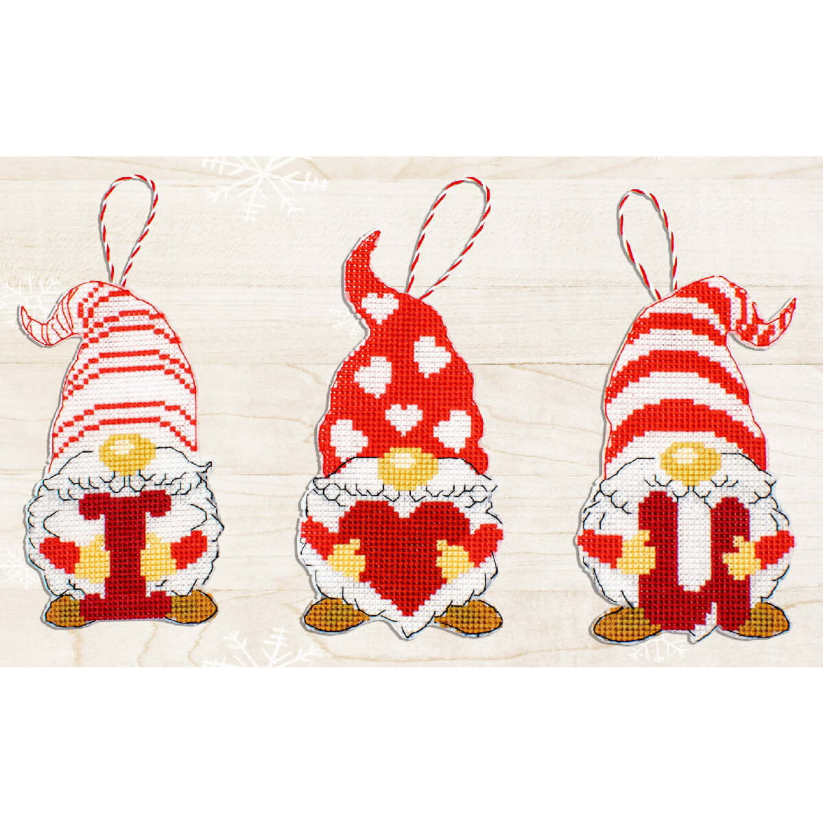 The cross stitch ornaments from this embroidery pack from...