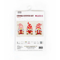 Luca-S Set per punto croce "Set di giocattoli San Valentino folletti 3 pezzi", schema per il conteggio, ca. 7x14cm
