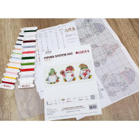Luca-S counted cross stitch kit "Toys kit Christmas Gnomes Set of 3 pcs. ", ca. a 9x8cm, DIY