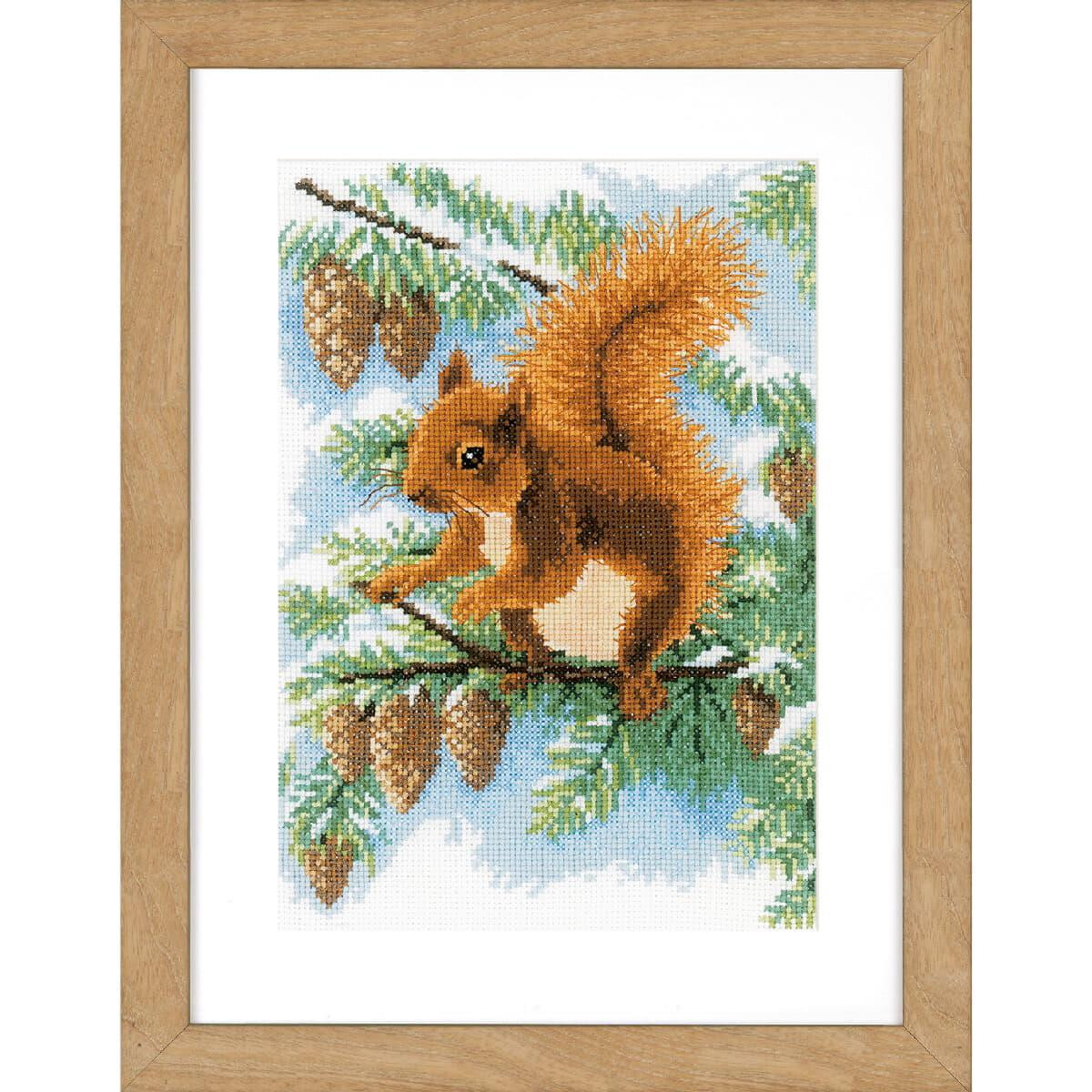 Vervaco counted cross stitch kit "Squirrel",...