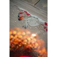 Vervaco скатерть раннер Набор для вышивания крестом "Снежный кролик и снегирь", дизайн вышивки предварительно нарисован, 40x100 см