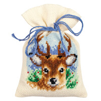 Vervaco herbal bags counted cross stitch kit "Wintertime" Set of 3, 8x12cm, DIY