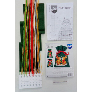 Vervaco herbal bags counted cross stitch kit "Christmas" Set of 3, 8x12cm, DIY