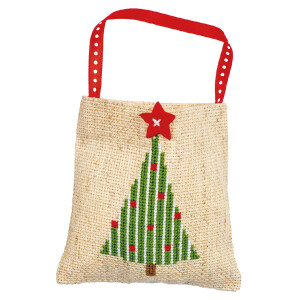 Vervaco bags counted cross stitch kit "Christmas" Set of 2, 9x9cm, DIY