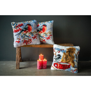 Vervaco stamped cross stitch kit cushion "Dompfaff...