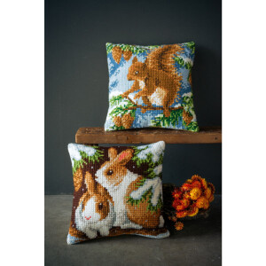 Vervaco stamped cross stitch kit cushion "Kaninchen...