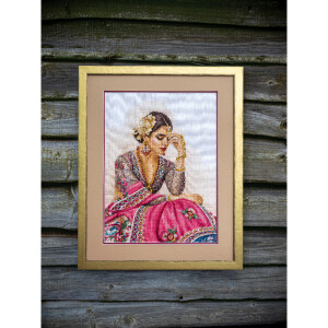 Lanarte counted cross stitch kit "Traditional reminiscence", 35x45cm, DIY