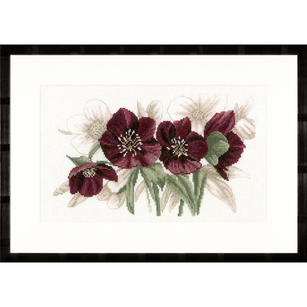 A framed picture of a floral arrangement by Lanarte...