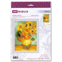 Riolis Kruissteekset "Zonnebloemen naar V.Van Gogh", telpatroon, 30x40cm