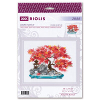 Riolis Set point de croix "Herbst Bonsai", modèle à compter, 30x24cm