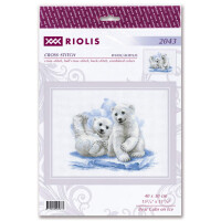 Riolis counted cross stitch kit "Bear Cubs on Ice", 40x30cm, DIY