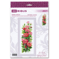 Riolis Kit de point de croix "Roses en fleurs", motif à compter, 19x40cm