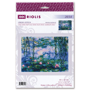 Riolis Kreuzstich Set "Seerosen nach C. Monet",...