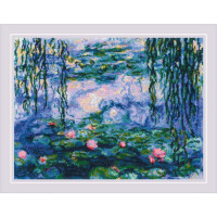 Riolis Kit de point de croix "Nymphéas daprès c. Monet", motif à compter, 40x30cm