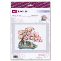 Riolis Set per punto croce "Bonsai in fiore", schema per il conteggio, 30x24cm
