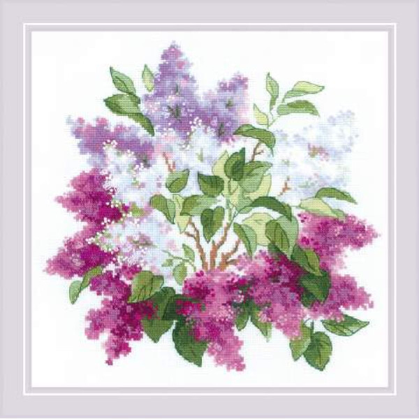 Riolis counted cross stitch kit "Lilac Blossoms", 40x40cm, DIY