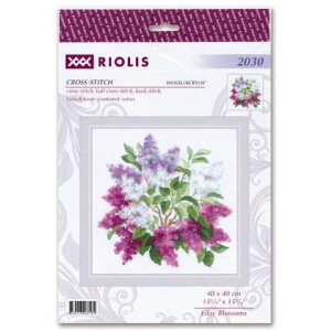 Riolis Set per punto croce "Fiori viola", schema per il conteggio, 40x40cm