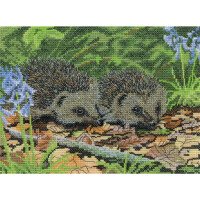 Heritage counted cross stitch kit Aida "Hedgehogs in Spring", NAHS1627-A, 21x15cm, DIY