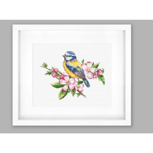 Luca-S counted cross stitch kit "The Blue Tit", 15x11cm, DIY