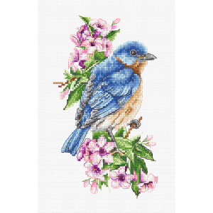 Luca-S counted cross stitch kit "Blue bird on the...