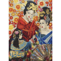 Letistitch Kit de point de croix "Chanson de geisha", motif à compter, 38x27cm