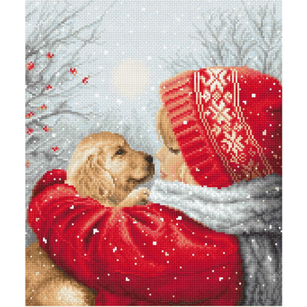 Letistitch counted cross stitch kit "Christmas Hugs", 27x23cm, DIY