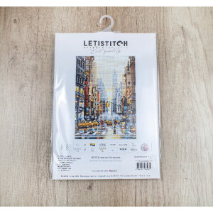Letistitch Kruissteekset "Zonsondergang op 5th Avenue, serie: Steden", telpatroon, 40x29cm