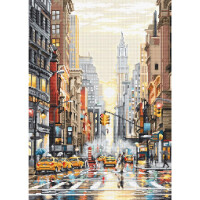 Letistitch Set per punto croce "Sunset on 5th Avenue, Serie: Cities", schema per il conteggio, 40x29cm